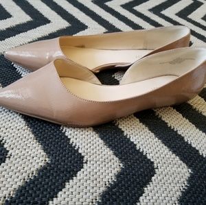 Nine West Nude Patent Flats